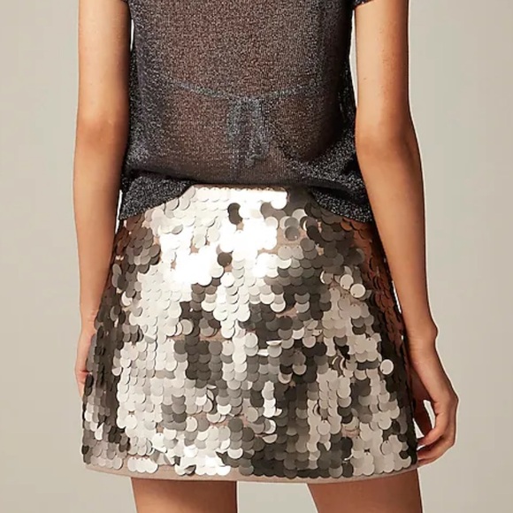 J Crew Metallic paillette mini skirt